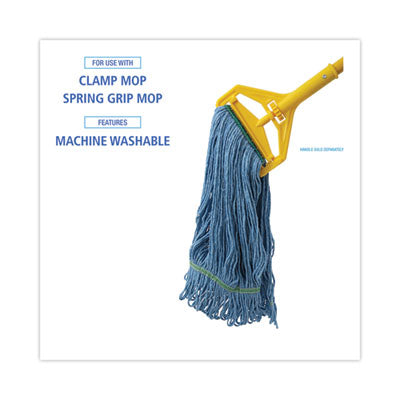 Super Loop Wet Mop Head, Cotton/Synthetic Fiber, 1" Headband, Medium Size, Blue, 12/Carton OrdermeInc OrdermeInc