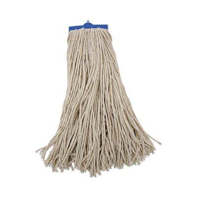 Mop Head, Economical Lie-Flat Head, Cotton Fiber, 20 oz, White, 12/Carton OrdermeInc OrdermeInc