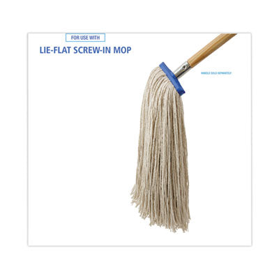 Mop Head, Economical Lie-Flat Head, Cotton Fiber, 20 oz, White, 12/Carton OrdermeInc OrdermeInc