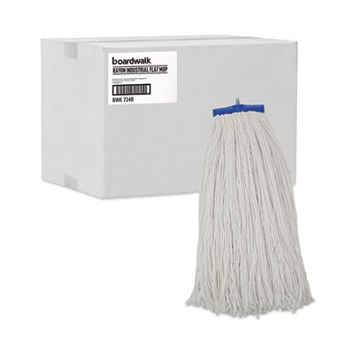 Cut-End Lie-Flat Wet Mop Head, Rayon, 24oz, White, 12/Carton OrdermeInc OrdermeInc