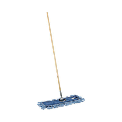 Dry Mopping Kit, 24 x 5 Blue Synthetic Head, 60" Natural Wood/Metal Handle OrdermeInc OrdermeInc