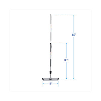 Microfiber Cleaning Kit, 18" Wide Blue/Green Microfiber Head, 35" to 60" Gray Aluminum Handle OrdermeInc OrdermeInc