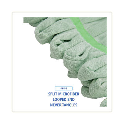 Microfiber Looped-End Wet Mop Heads, Medium, Green, 12/Carton OrdermeInc OrdermeInc