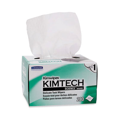 Kimtech™ Kimwipes, Delicate Task Wipers, 1-Ply, 4.4 x 8.4, Unscented, White, 286/Box - OrdermeInc
