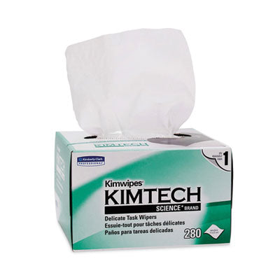 Kimtech™ Kimwipes, Delicate Task Wipers, 1-Ply, 4.4 x 8.4, Unscented, White, 286/Box, 60 Boxes/Carton - OrdermeInc