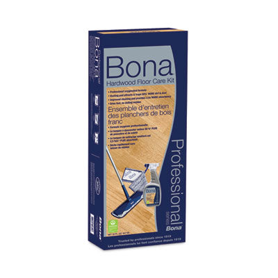 BONA US Hardwood Floor Care Kit, 15" Wide Microfiber Head, 52" Blue Steel Handle - OrdermeInc