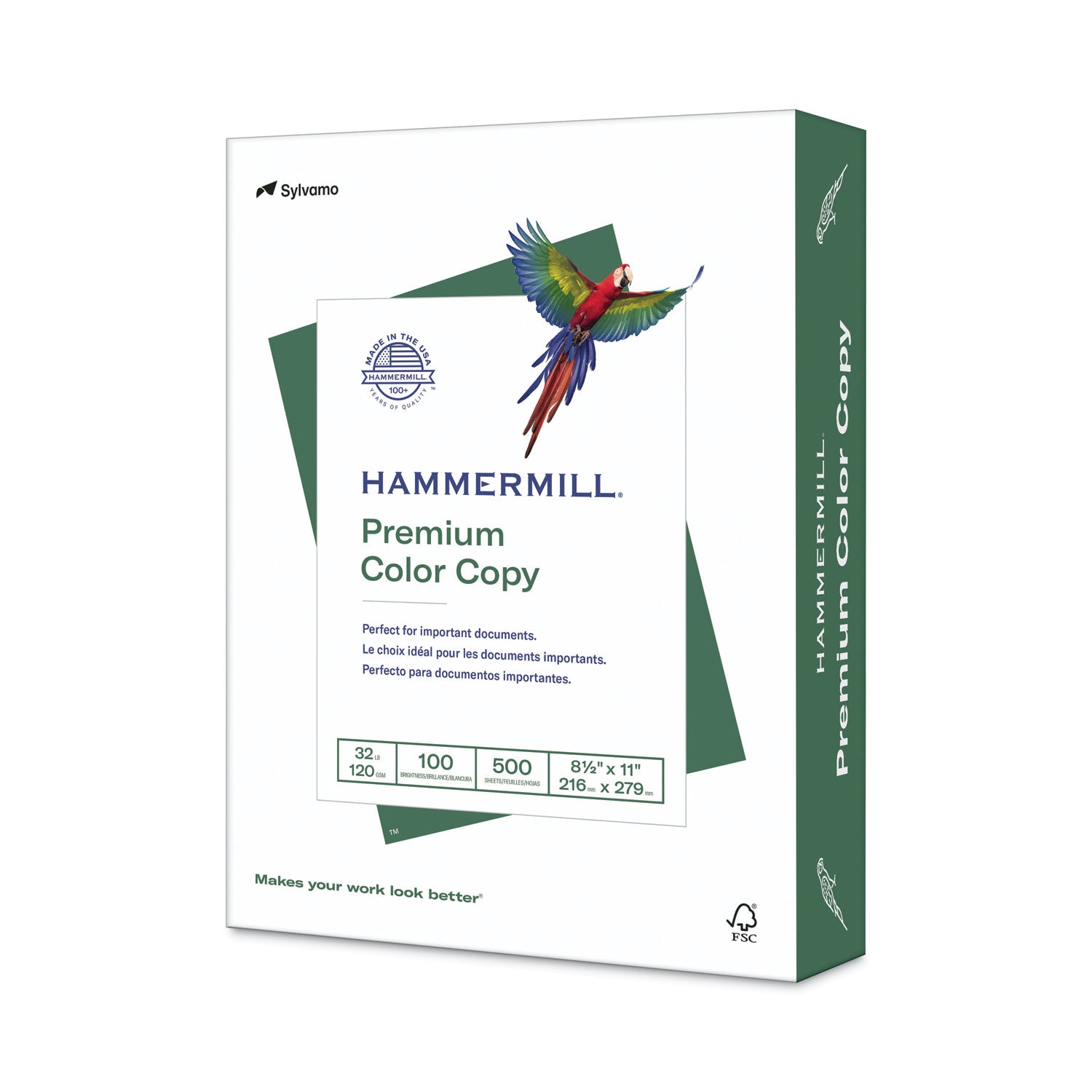Front view of Premium Color Copy print paper ream, 8.5 x 11 inches, 500 sheets, photo white.
product-image