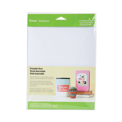 Cricut® Explore Printable Vinyl, 8.5 x 11, White, 10/Pack - OrdermeInc