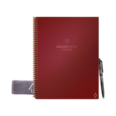 Fusion Smart Notebook, Seven Assorted Page Formats, Scarlet Sky Cover, (21) 11 x 8.5 Sheets - OrdermeInc