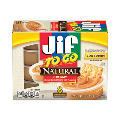 Spreads, Natural Creamy Peanut Butter, 1.5 oz Cup, 8/Box OrdermeInc OrdermeInc