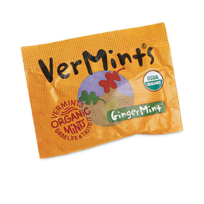 VerMints Organic Mints/Pastilles, Gingermint, 2 Mints/0.7 oz Individually Wrapped, 100/Box OrdermeInc OrdermeInc