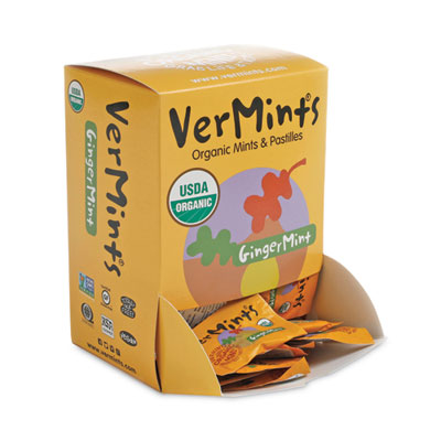 VerMints Organic Mints/Pastilles, Gingermint, 2 Mints/0.7 oz Individually Wrapped, 100/Box OrdermeInc OrdermeInc