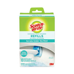 Scotch-Brite® Disposable Toilet Scrubber Refill, Blue/White, 10/Pack - OrdermeInc