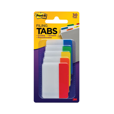 Post-it® Tabs Solid Color Tabs, 1/5-Cut, Assorted Colors, 2" Wide, 30/Pack - OrdermeInc