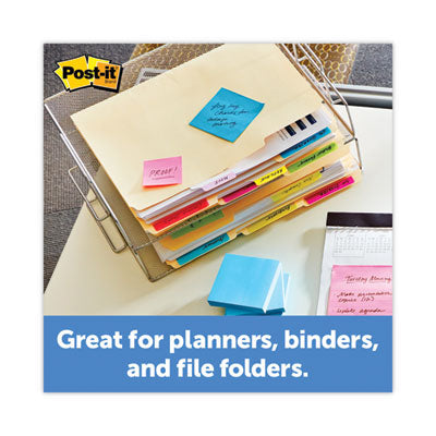 Post-it® Tabs Solid Color Tabs, 1/5-Cut, Assorted Colors, 2" Wide, 30/Pack - OrdermeInc