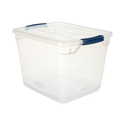 Clever Store Basic Latch-Lid Container, 30 qt, 13.37" x 18.75" x 10.5", Clear - OrdermeInc