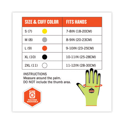 ProFlex 7021 Hi-Vis Nitrile-Coated CR Gloves, Lime, Large, 144 Pairs/Carton - OrdermeInc