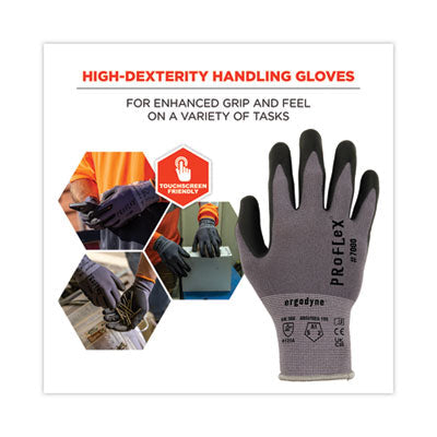 ProFlex 7000 Nitrile-Coated Gloves Microfoam Palm, Gray, Medium, Pair - OrdermeInc