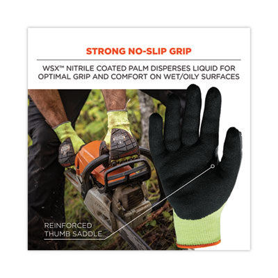 ProFlex 7141 ANSI A4 DIR Nitrile-Coated CR Gloves, Lime, Small, 72 Pairs/Pack - OrdermeInc
