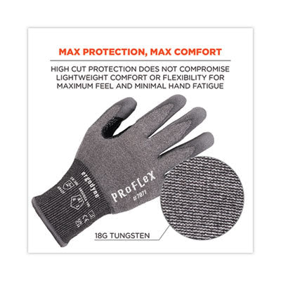 ProFlex 7071 ANSI A7 PU Coated CR Gloves, Gray, Medium, Pair - OrdermeInc