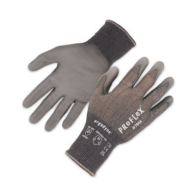 ProFlex 7044 ANSI A4 PU Coated CR Gloves, Gray, Small, 12 Pairs/Pack - OrdermeInc