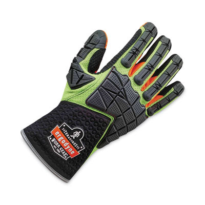 ProFlex 925F(x) Standard Dorsal Impact-Reducing Gloves, Black/Lime, 2X-Large, Pair - OrdermeInc