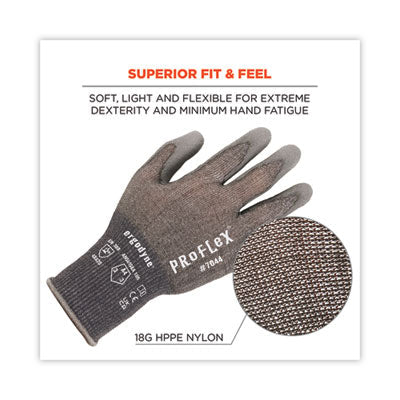 ProFlex 7044 ANSI A4 PU Coated CR Gloves, Gray, Large, 12 Pairs/Pack - OrdermeInc