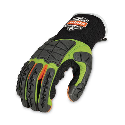 ProFlex 925F(x) Standard Dorsal Impact-Reducing Gloves, Black/Lime, Medium, Pair - OrdermeInc