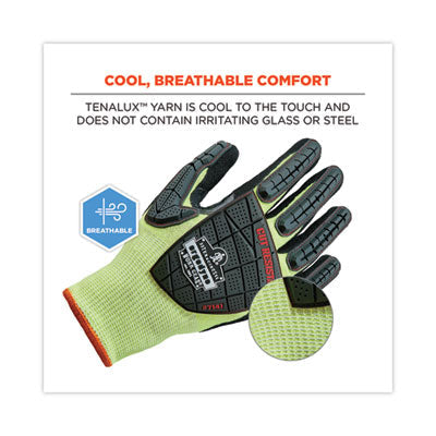 ProFlex 7141 ANSI A4 DIR Nitrile-Coated CR Gloves, Lime, Small, Pair - OrdermeInc