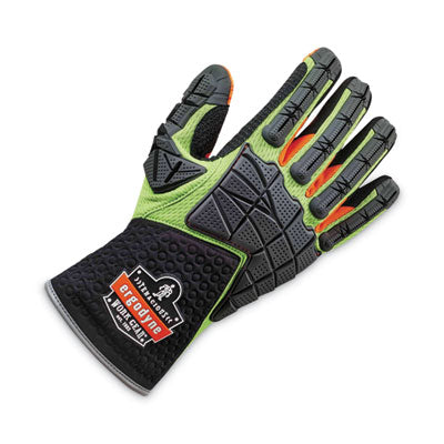 ProFlex 925F(x) Standard Dorsal Impact-Reducing Gloves, Black/Lime, Small, Pair - OrdermeInc