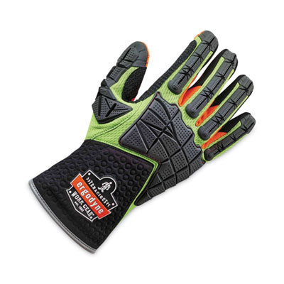 ProFlex 925F(x) Standard Dorsal Impact-Reducing Gloves, Black/Lime, X-Large, Pair - OrdermeInc