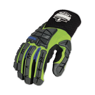 ProFlex 925WP Performance Dorsal Impact-Reducing Thermal Waterprf Gloves, Black/Lime, Small, Pair - OrdermeInc