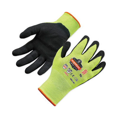 ProFlex 7021 Hi-Vis Nitrile-Coated CR Gloves, Lime, Large, 144 Pairs/Carton - OrdermeInc