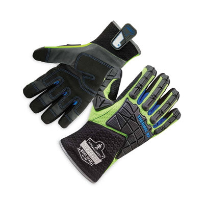 ProFlex 925WP Performance Dorsal Impact-Reducing Thermal Waterprf Gloves, Black/Lime, Small, Pair - OrdermeInc