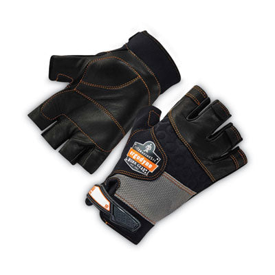 ProFlex 901 Half-Finger Leather Impact Gloves, Black, X-Large, Pair - OrdermeInc