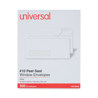 Peel Seal Strip Business Envelope, Address Window, #10, Square Flap, Self-Adhesive Closure, 4.13 x 9.5, White, 500/Box OrdermeInc OrdermeInc