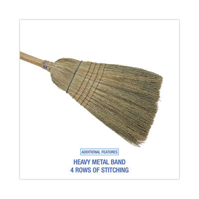 BOARDWALK Warehouse Broom, Corn Fiber Bristles, 56" Overall Length, Natural - OrdermeInc