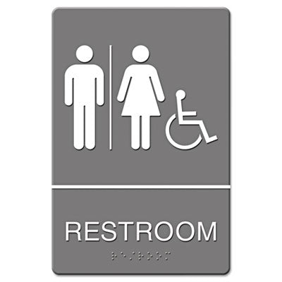 Headline® Sign ADA Sign, Restroom/Wheelchair Accessible Tactile Symbol, Molded Plastic, 6 x 9 OrdermeInc OrdermeInc