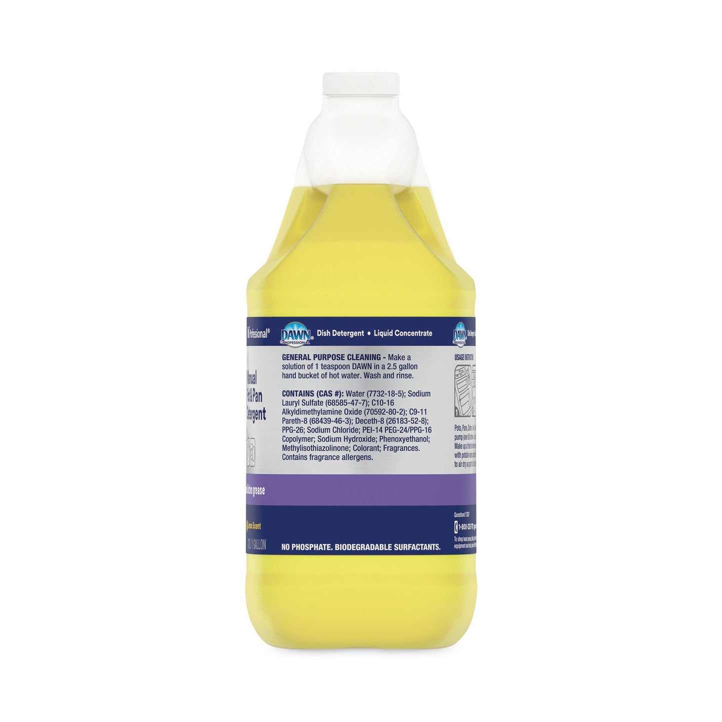 Manual Pot/Pan Dish Detergent, Lemon, 4/Carton - OrderMe