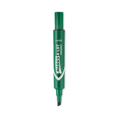 MARKS A LOT Large Desk-Style Permanent Marker, Broad Chisel Tip, Green, Dozen (8885) OrdermeInc OrdermeInc