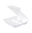 Insulated Foam Hinged Lid Containers, 3-Compartment, 9.3 x 9.5 x 3, White, 200/Pack, 2 Packs/Carton OrdermeInc OrdermeInc