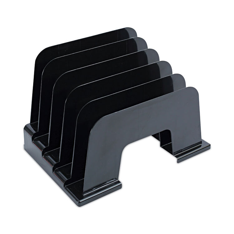 Universal® Recycled Plastic Incline Sorter, 5 Sections, Letter Size Files, 13.25" x 9" x 9", Black OrdermeInc OrdermeInc