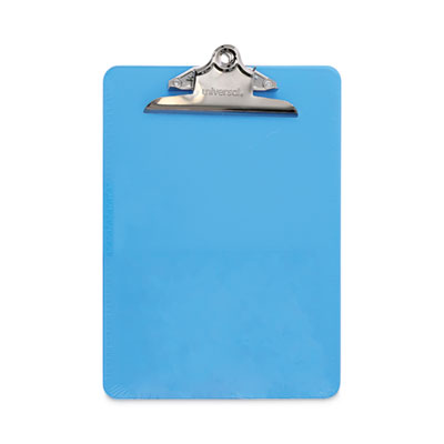 UNIVERSAL OFFICE PRODUCTS Plastic Clipboard with High Capacity Clip, 1.25" Clip Capacity, Holds 8.5 x 11 Sheets, Translucent Blue