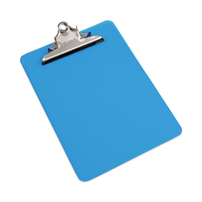 UNIVERSAL OFFICE PRODUCTS Plastic Clipboard with High Capacity Clip, 1.25" Clip Capacity, Holds 8.5 x 11 Sheets, Translucent Blue