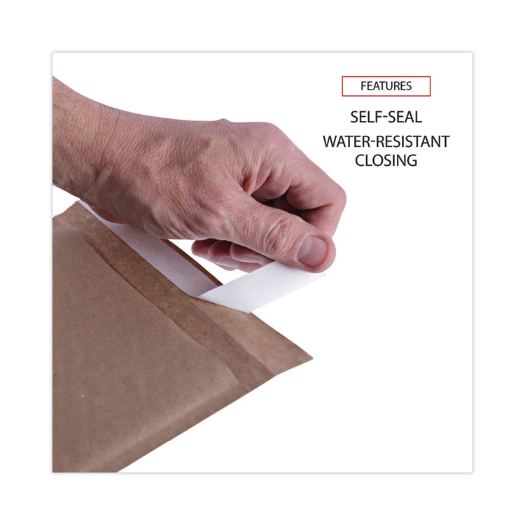 Natural Self-Seal Cushioned Mailer, #5, Barrier Bubble Air Cell Cushion, Self-Adhesive Closure, 10.5 x 16, Kraft, 80/Carton OrdermeInc OrdermeInc