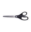 UNIVERSAL OFFICE PRODUCTS Stainless Steel Office Scissors, Pointed Tip, 7" Long, 3" Cut Length, Black Straight Handle
