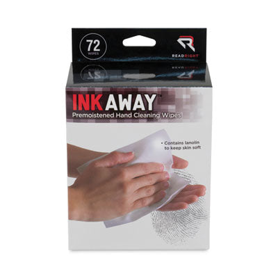 Read Right® Ink Away Hand Cleaning Pads, Cloth, 5 x 7, White, 72/Pack OrdermeInc OrdermeInc