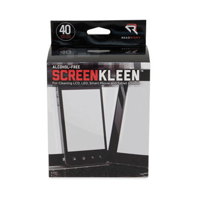 Read Right® ScreenKleen Alcohol-Free Wet Wipes, Cloth, 5 x 5, Unscented, 40/Box OrdermeInc OrdermeInc