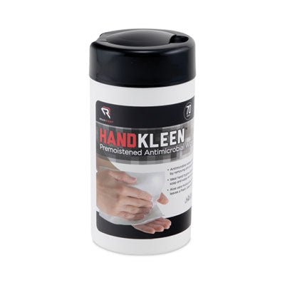 HandKleen Premoistened Antibacterial Wipes, Cloth, 5.5 x 6.5, Unscented, White, 70/Tub - OrdermeInc