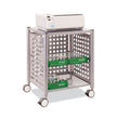 File Cart with Open Top, Metal, 1 Shelf, 2 Bins, 28.25" x 13.75" x 27.38", Matte Gray OrdermeInc OrdermeInc